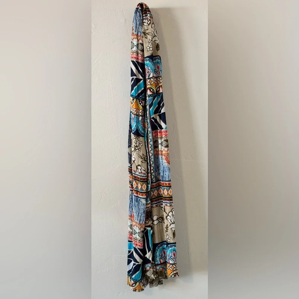 🌸 Colorful, Vibrant, Patterned Bohemian-inspired Design Scarf 70” - Picture 3 of 6